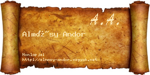 Almásy Andor névjegykártya