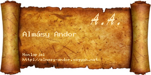 Almásy Andor névjegykártya